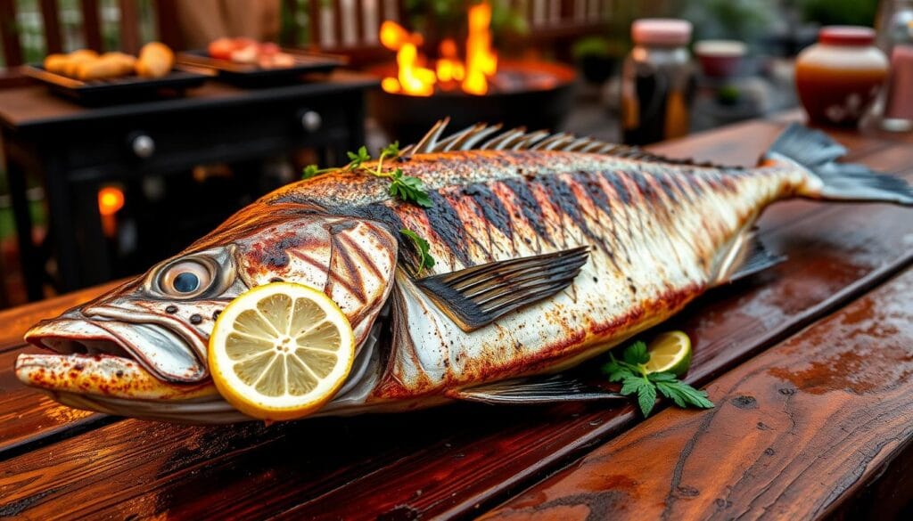 smoky whole fish