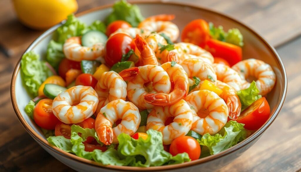 Prawn salad with vegetables