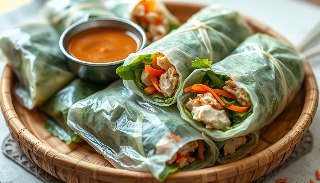 chicken rice paper rolls