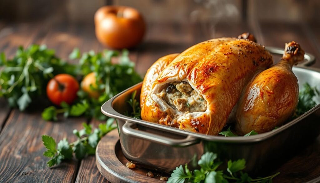 roasting stuffed chicken