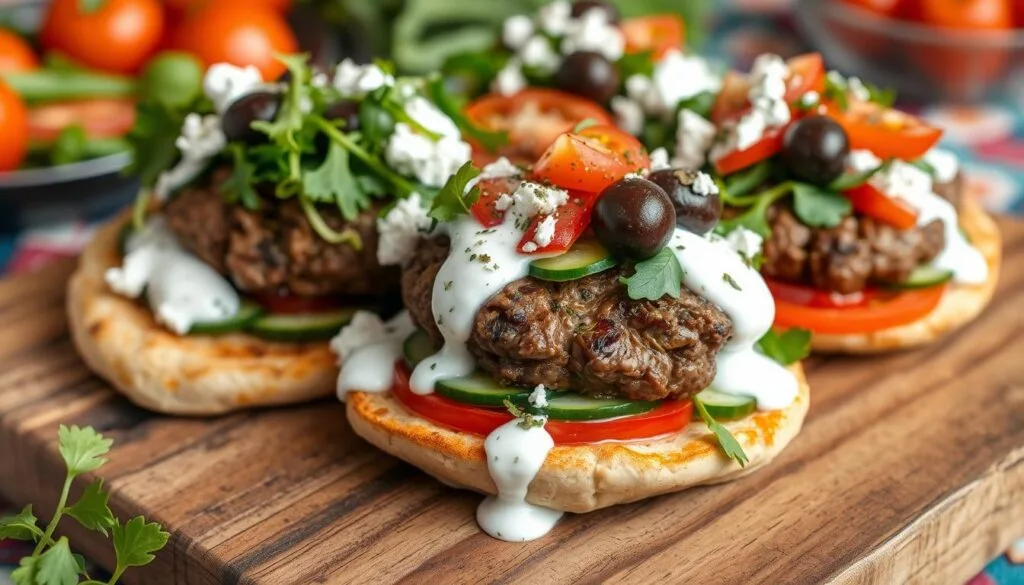 Mediterranean Lamb Burgers with Feta