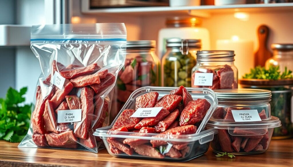 beef strips storage