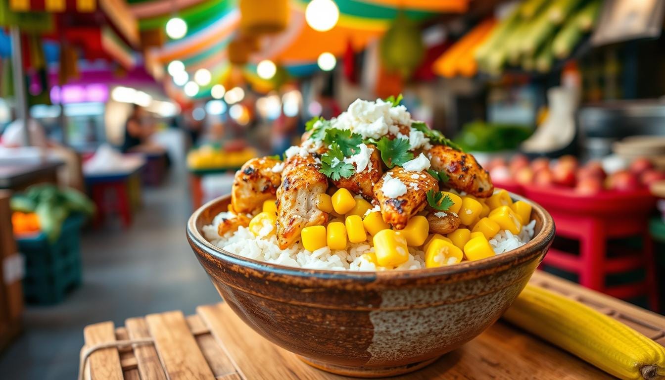 Street Corn Chicken Rice Bowl